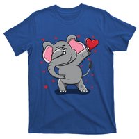 Funny Dabbing Elephant Heart Valentine's Day Gift Funny Gift T-Shirt