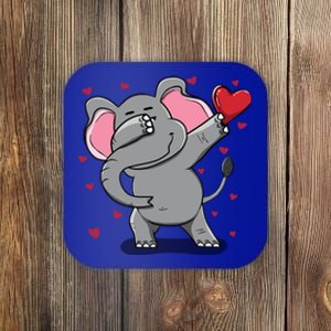 Funny Dabbing Elephant Heart Valentine's Day Gift Funny Gift Coaster