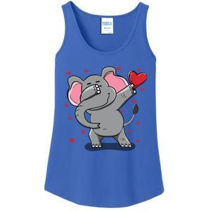 Funny Dabbing Elephant Heart Valentine's Day Gift Funny Gift Ladies Essential Tank