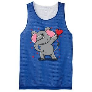 Funny Dabbing Elephant Heart Valentine's Day Gift Funny Gift Mesh Reversible Basketball Jersey Tank