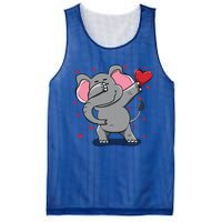 Funny Dabbing Elephant Heart Valentine's Day Gift Funny Gift Mesh Reversible Basketball Jersey Tank