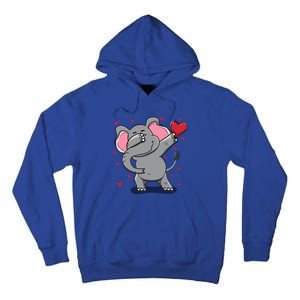 Funny Dabbing Elephant Heart Valentine's Day Gift Funny Gift Tall Hoodie