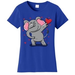 Funny Dabbing Elephant Heart Valentine's Day Gift Funny Gift Women's T-Shirt