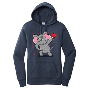 Funny Dabbing Elephant Heart Valentine's Day Gift Funny Gift Women's Pullover Hoodie