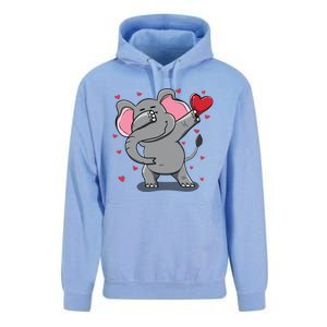 Funny Dabbing Elephant Heart Valentine's Day Gift Funny Gift Unisex Surf Hoodie