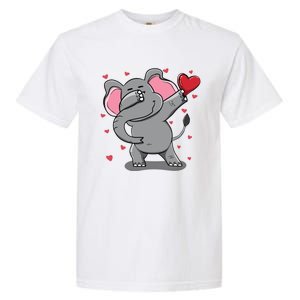 Funny Dabbing Elephant Heart Valentine's Day Gift Funny Gift Garment-Dyed Heavyweight T-Shirt