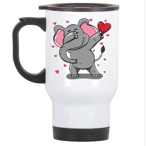 Funny Dabbing Elephant Heart Valentine's Day Gift Funny Gift Stainless Steel Travel Mug