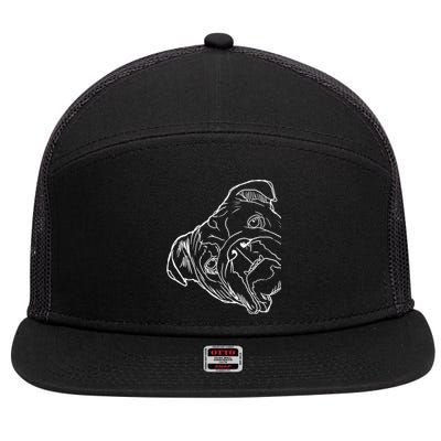 Funny Dog English Bulldog 7 Panel Mesh Trucker Snapback Hat