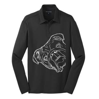 Funny Dog English Bulldog Silk Touch Performance Long Sleeve Polo