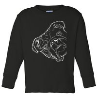 Funny Dog English Bulldog Toddler Long Sleeve Shirt