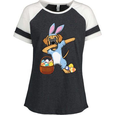 Funny Dabbing Easter Bunny Great Dane Enza Ladies Jersey Colorblock Tee