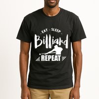 Father's Day Eat Sleep Billiards Repeat Pool Player Gift For Dad Tall T-Shirt
