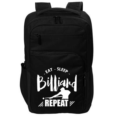 Father's Day Eat Sleep Billiards Repeat Pool Player Gift For Dad Impact Tech Backpack
