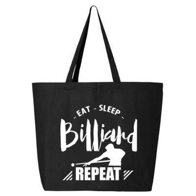 Father's Day Eat Sleep Billiards Repeat Pool Player Gift For Dad 25L Jumbo Tote