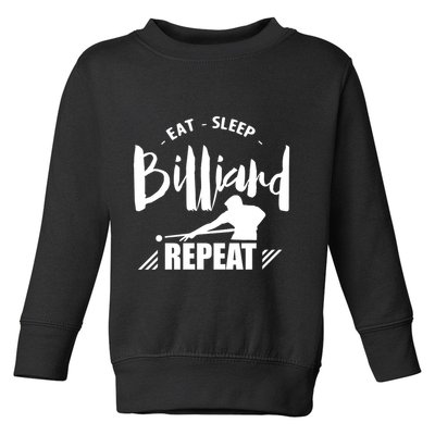 Father's Day Eat Sleep Billiards Repeat Pool Player Gift For Dad Toddler Sweatshirt