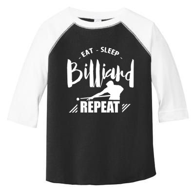 Father's Day Eat Sleep Billiards Repeat Pool Player Gift For Dad Toddler Fine Jersey T-Shirt