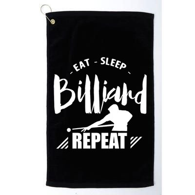 Father's Day Eat Sleep Billiards Repeat Pool Player Gift For Dad Golf Towel