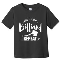 Father's Day Eat Sleep Billiards Repeat Pool Player Gift For Dad Toddler T-Shirt