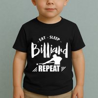 Father's Day Eat Sleep Billiards Repeat Pool Player Gift For Dad Toddler T-Shirt