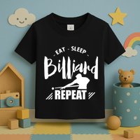 Father's Day Eat Sleep Billiards Repeat Pool Player Gift For Dad Toddler T-Shirt