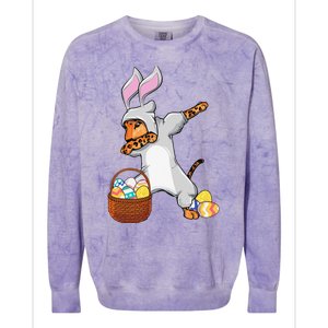 Funny Dabbing Easter Bunny Jaguar Leopard Colorblast Crewneck Sweatshirt