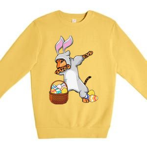 Funny Dabbing Easter Bunny Jaguar Leopard Premium Crewneck Sweatshirt