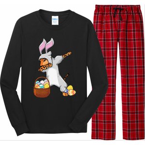 Funny Dabbing Easter Bunny Jaguar Leopard Long Sleeve Pajama Set