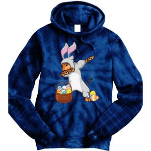 Funny Dabbing Easter Bunny Jaguar Leopard Tie Dye Hoodie