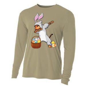 Funny Dabbing Easter Bunny Jaguar Leopard Cooling Performance Long Sleeve Crew