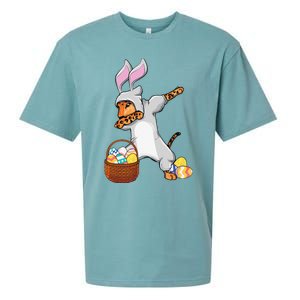 Funny Dabbing Easter Bunny Jaguar Leopard Sueded Cloud Jersey T-Shirt