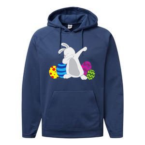 Funny Dabbing Easter Bunny Rabbit For Funny Performance Fleece Hoodie