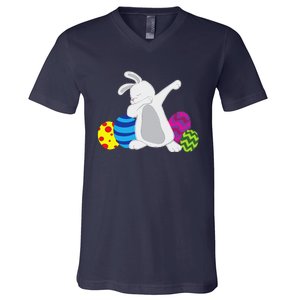 Funny Dabbing Easter Bunny Rabbit For Funny V-Neck T-Shirt