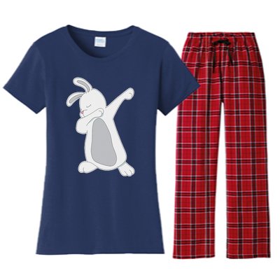 Funny Dabbing Easter Bunny Rabbit For Women's Flannel Pajama Set