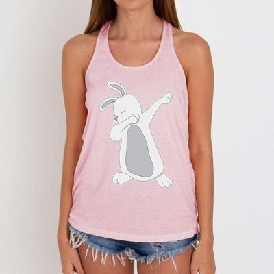 Funny Dabbing Easter Bunny Rabbit For Women's Knotted Racerback Tank