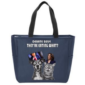 Funny Debate Election 2024 Pets Dog Cat TheyRe Eating What Zip Tote Bag