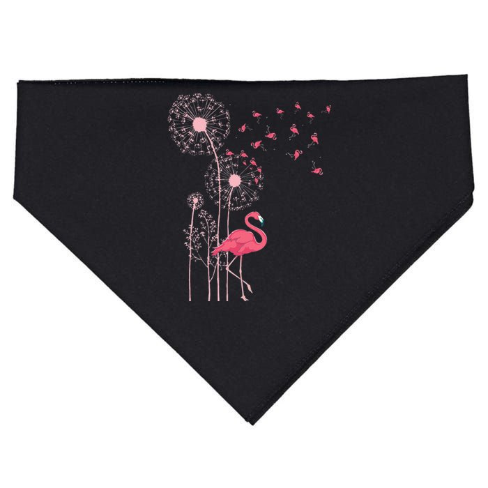 Flower Dandelion Exotic Animal Tropical Bird Pink Flamingo USA-Made Doggie Bandana