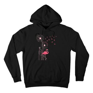 Flower Dandelion Exotic Animal Tropical Bird Pink Flamingo Hoodie