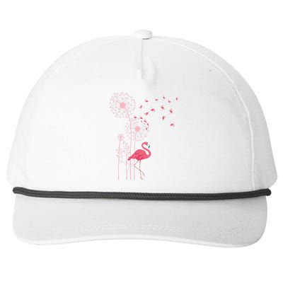 Flower Dandelion Exotic Animal Tropical Bird Pink Flamingo Snapback Five-Panel Rope Hat