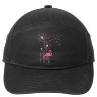 Flower Dandelion Exotic Animal Tropical Bird Pink Flamingo 7-Panel Snapback Hat