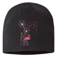 Flower Dandelion Exotic Animal Tropical Bird Pink Flamingo Sustainable Beanie