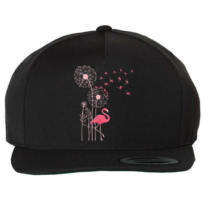 Flower Dandelion Exotic Animal Tropical Bird Pink Flamingo Wool Snapback Cap