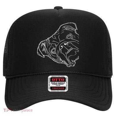 Funny Dog English Bulldog High Crown Mesh Back Trucker Hat