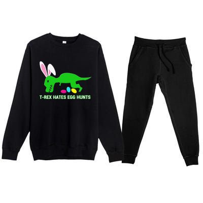 Funny Dinosaur Easter Gift Premium Crewneck Sweatsuit Set