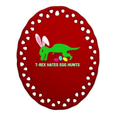 Funny Dinosaur Easter Gift Ceramic Oval Ornament