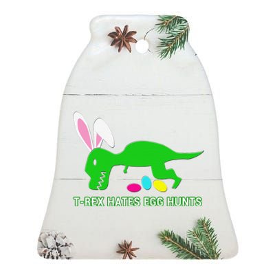 Funny Dinosaur Easter Gift Ceramic Bell Ornament