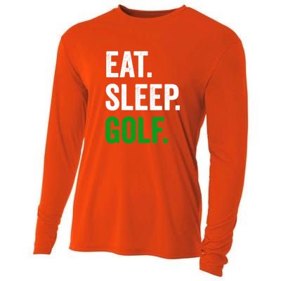 Father's Day Eat Sleep Golf Funny Golf Dad Gift For Dad Cooling Performance Long Sleeve Crew