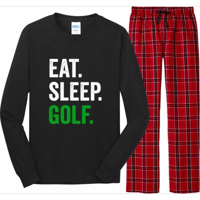 Father's Day Eat Sleep Golf Funny Golf Dad Gift For Dad Long Sleeve Pajama Set