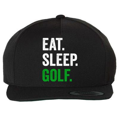 Father's Day Eat Sleep Golf Funny Golf Dad Gift For Dad Wool Snapback Cap