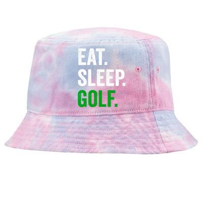 Father's Day Eat Sleep Golf Funny Golf Dad Gift For Dad Tie-Dyed Bucket Hat