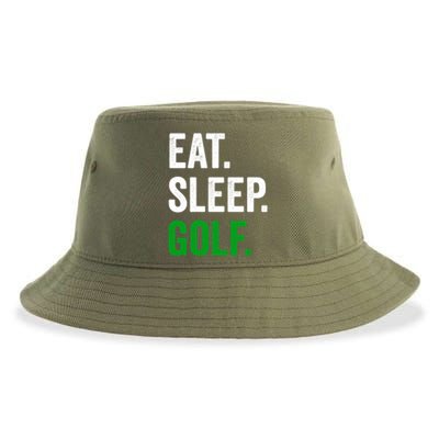 Father's Day Eat Sleep Golf Funny Golf Dad Gift For Dad Sustainable Bucket Hat